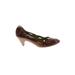 Leopoldo Giordano Heels: Pumps Kitten Heel Bohemian Burgundy Solid Shoes - Women's Size 36.5 - Round Toe