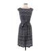 Ann Taylor Factory Casual Dress - A-Line: Blue Print Dresses - Women's Size 6