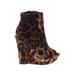 Forever 21 Ankle Boots: Brown Leopard Print Shoes - Women's Size 7 - Peep Toe