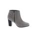 Cole Haan Ankle Boots: Gray Solid Shoes - Women's Size 9 - Almond Toe