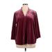 Lands' End Long Sleeve Top Burgundy V-Neck Tops - Women's Size X-Large