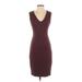 Bailey 44 Casual Dress - Party V Neck Sleeveless: Burgundy Print Dresses - Women's Size Small
