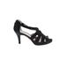 Alex Marie Heels: Black Print Shoes - Women's Size 8 - Open Toe