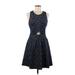 Xhilaration Casual Dress - A-Line Scoop Neck Sleeveless: Blue Dresses - Women's Size Medium