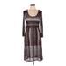 INC International Concepts Casual Dress - Midi: Burgundy Snake Print Dresses - Women's Size Large