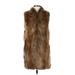 Donna Salyers' Fabulous Furs Faux Fur Vest: Mid-Length Brown Jackets & Outerwear - Women's Size Small