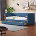 Twin Size Corduroy Daybed with 2 Storage Drawers, Modern Twin Upholstered Daybed Frame, Sofa Bed with Wood Slat