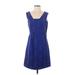 Maeve Casual Dress - A-Line: Blue Brocade Dresses - Women's Size 2