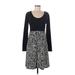 PrAna Casual Dress - A-Line Scoop Neck Long sleeves: Black Print Dresses - Women's Size Medium