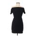 Old Navy Casual Dress - Mini Off The Shoulder Short sleeves: Black Solid Dresses - Women's Size Medium