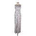 Urban Outfitters Jumpsuit High Neck Sleeveless: Silver Floral Jumpsuits - Women's Size 2