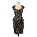 Xscape by Joanna Chen Cocktail Dress: Black Brocade Dresses - Women's Size 4