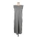 Old Navy Casual Dress - Midi: Gray Solid Dresses - Women's Size Large
