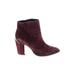 Aldo Ankle Boots: Burgundy Print Shoes - Women's Size 9 - Almond Toe