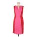 Boden Casual Dress - Sheath V Neck Sleeveless: Pink Print Dresses - Women's Size 4