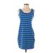 Mossimo Supply Co. Casual Dress - Shift Scoop Neck Sleeveless: Blue Print Dresses - Women's Size Small