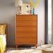 Modern Mid century 5-Drawer Dresser for Bedroom, Wood Chest of Drawers