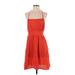 Eres Cocktail Dress - A-Line Square Sleeveless: Orange Solid Dresses - Women's Size Small