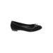 Manolo Blahnik Flats: Slip On Chunky Heel Work Black Print Shoes - Women's Size 38 - Round Toe