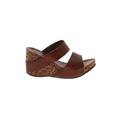 Blowfish Wedges: Slide Platform Casual Brown Shoes - Women's Size 6 - Open Toe