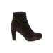 La Canadienne Ankle Boots: Brown Print Shoes - Women's Size 8 1/2 - Round Toe