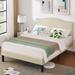 Full Bed Frame Platform Bed Frame with Upholstered Headboard, Strong Frame and Wooden Slats Support, Strong Weight Capacity