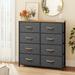 Modern 4/8/10-drawer Bedroom Dresser Storage Tower with Wood Top