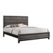 Asir King Size Bed, Geometric Panel Headboard, Modern Gray Wood Finish