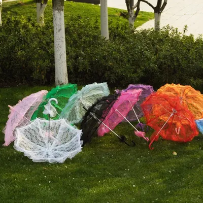 Colorful Lace Florals Bridal Umbrellas for Wedding Party Craft Flowers Wedding Decor Props