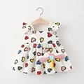 (3M-3Y) Cotton Girls' Dress Love Print Dress Summer New Fashion Newborn Princess Dress Free of Same