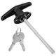 Door Lock Garage Handle T Locking Replacement Shed Hardware Handles Keyed Kit Outside Gate Universal