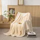 Nordic Blankets for Bed Sofa Couch Chunky Knit Bedspread Knitted Throw with Tassel Plain Color