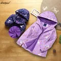 Doubbped-Veste de Pluie Légère à Capuche pour Fille Manteau Imperméable Coupe-Vent Doublure