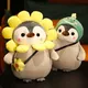 25cm Kawaii Penguin Plush Toys Lovely Penguin Turn to Dinosaur Sun Flower Dolls Stuffed Soft Pillow