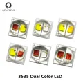 Puce LED Haute Puissance 3535 2W 2x1W Perles Bicolores Blanc Jaune Blanc Chaud Rouge Vert