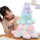 Kawaii Plush Flip Rainbow Cosplay Bunny Octopus Plush Toy Double Side Reversable Rabbit Plushie