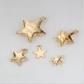 20pieces/bag Fashion Alloy Gold Color Brass Star Charms Pendants DIY Handmade Necklaces Bracelets