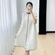 Ata Yake-Robe Plissée Imprimée Haut de Gamme pour Femme Cardigan Fin Jupe Tempérament Réduction