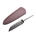 Couteau à lame Damas en acier couteau droit manuel semi-fini forgeage couteau de camping damassé