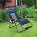 Arlmont & Co. Huntleigh Steel Outdoor Zero Gravity Recliner Lounge Chair in Blue/Black | 45 H x 29.5 W x 36 D in | Wayfair
