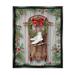 Stupell Industries Winter Ice Skates & Sled by Conrad Knutsen Floater Frame Print on Canvas in Brown/Green/Red | 21 H x 17 W x 1.7 D in | Wayfair