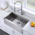 shaco 33" L Farmhouse/Apron Single Bowl Stainless Steel Kitchen Sink Stainless Steel in Gray | 9 H x 33 W x 20 D in | Wayfair SC-JB067