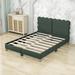 Charlton Home® Edington Upholstered Platform Bed Faux leather in Green/Brown | 38 H x 63 W x 83 D in | Wayfair 48B7CD5725D541B489FF44351924FD58