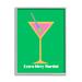 Stupell Industries bb-547-Framed Extra Dirty Martini on Green Floater Frame Print on Canvas in Green/Pink | 21 H x 17 W x 1.7 D in | Wayfair