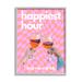 Stupell Industries bb-603-Framed Groovy Happiest Hour Single Picture Frame Print on Canvas in Orange/Pink/White | 20 H x 16 W x 1.5 D in | Wayfair