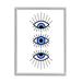 Stupell Industries bb-455-Framed Three Evil Eyes Pattern by Martina Pavlova Single Picture Frame Print on Canvas in Black/Blue/White | Wayfair