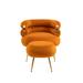 Side Chair - Mercer41 Jennet 18.5" Wide Tufted Velvet Side Chair & Ottoman Wood/Velvet in Orange | Wayfair 334539BD7F9341B9B5B4FC36FDCB07D1