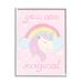 Stupell Industries ba-948-Framed Magical Sparkle Unicorn by Lil' Rue Single Picture Frame Print on Canvas in Blue/Pink/Yellow | Wayfair