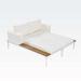 Latitude Run® Modern Patio Metal Daybed w/ Wood Topped Side Spaces Metal in White | 21 H x 59 W x 55 D in | Wayfair