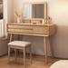 Corrigan Studio® 31.5"Solid wood vanity w/ mirror & stool Wood in Brown | 29.92 H x 31.5 W x 15.75 D in | Wayfair 40A955C23AD44CB683D0465A3CD9C7E5